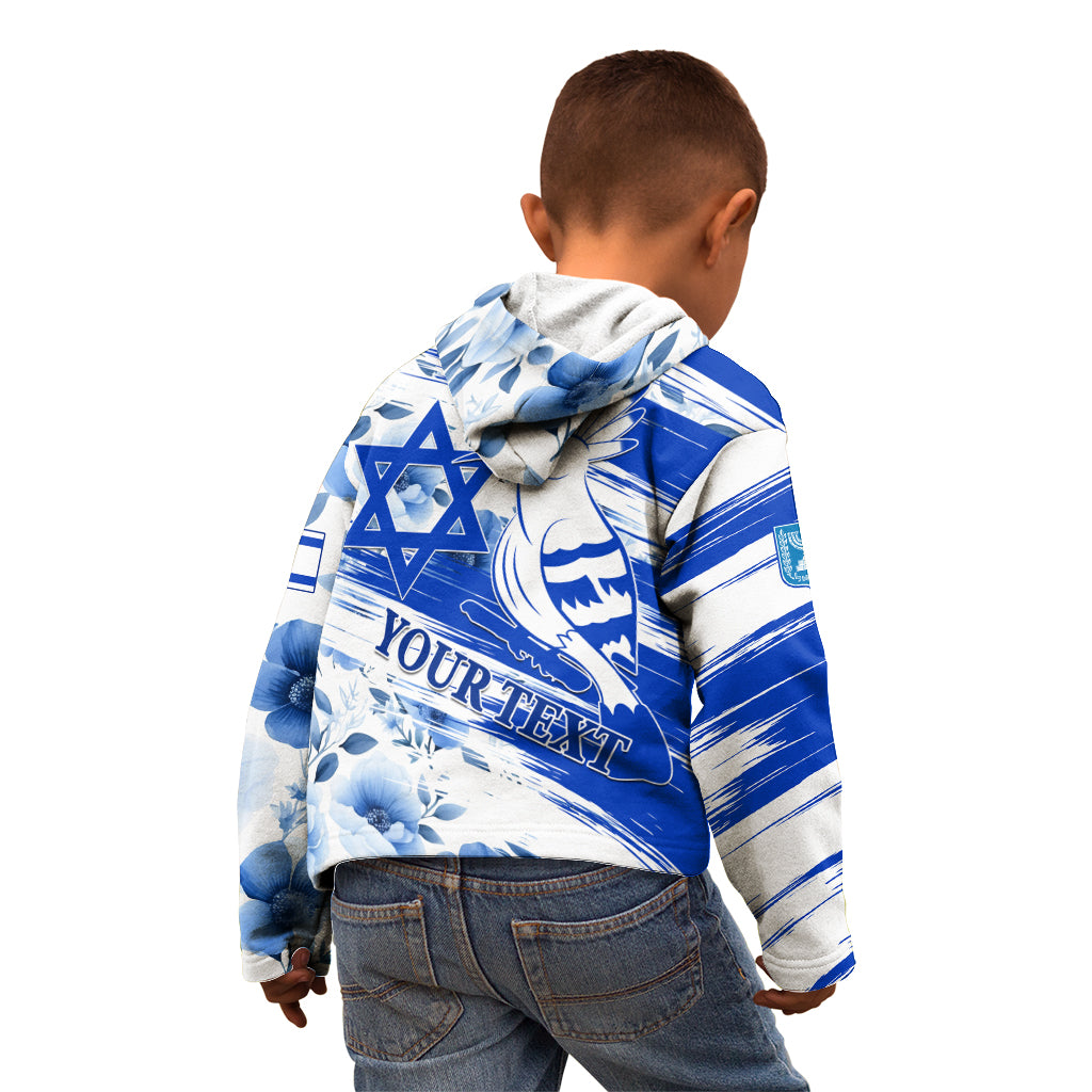 Israel Independence Day Kid Hoodie Hoopoe Bird With Magen David - Wonder Print Shop