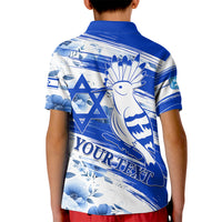 Israel Independence Day Kid Polo Shirt Hoopoe Bird With Magen David - Wonder Print Shop