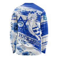 Israel Independence Day Long Sleeve Shirt Hoopoe Bird With Magen David - Wonder Print Shop