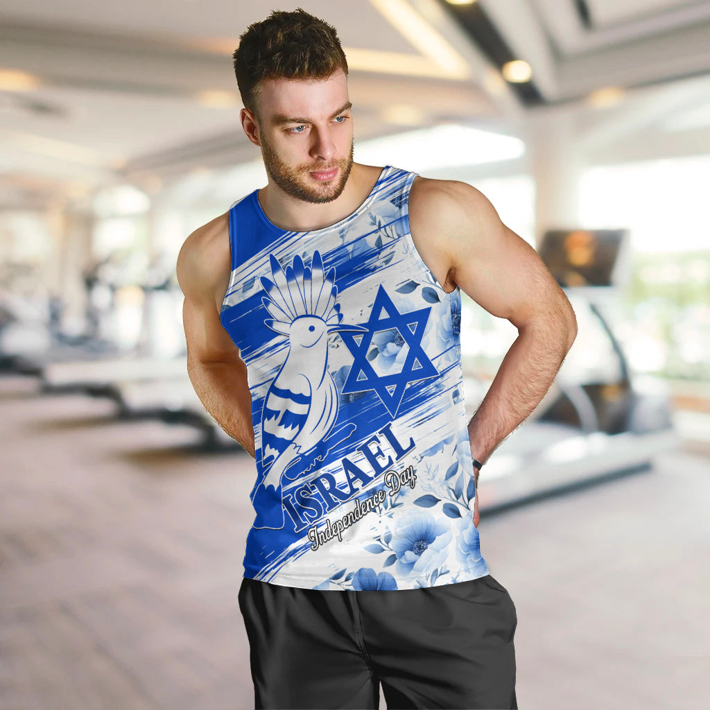 Israel Independence Day Men Tank Top Hoopoe Bird With Magen David