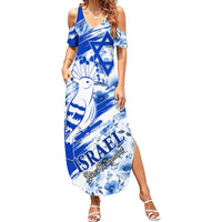 Israel Independence Day Summer Maxi Dress Hoopoe Bird With Magen David - Wonder Print Shop