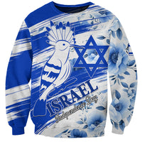 Israel Independence Day Sweatshirt Hoopoe Bird With Magen David - Wonder Print Shop
