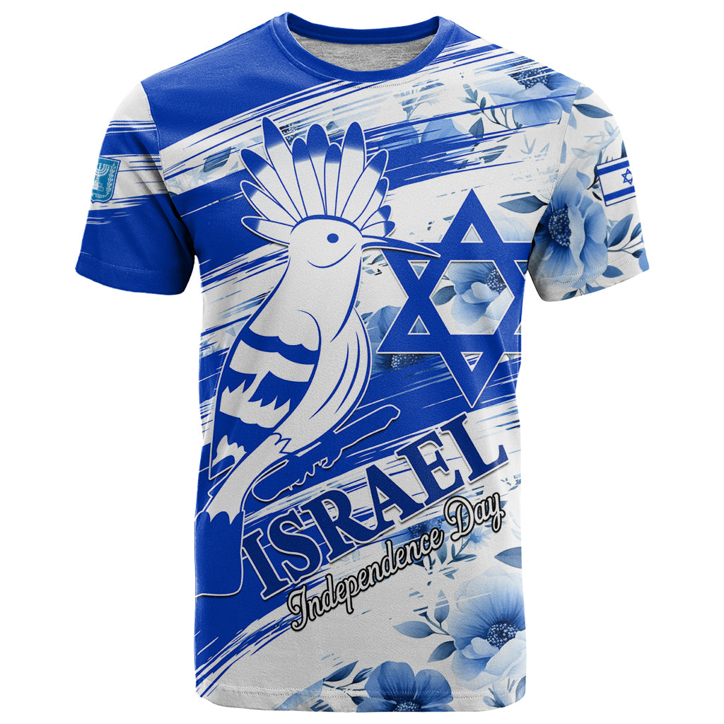Israel Independence Day T Shirt Hoopoe Bird With Magen David - Wonder Print Shop