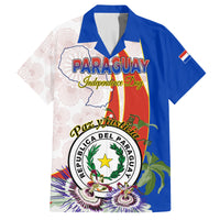 Paraguay Independence Day Family Matching Off Shoulder Short Dress and Hawaiian Shirt Passion Flower Vintage Antique Naduti - Wonder Print Shop