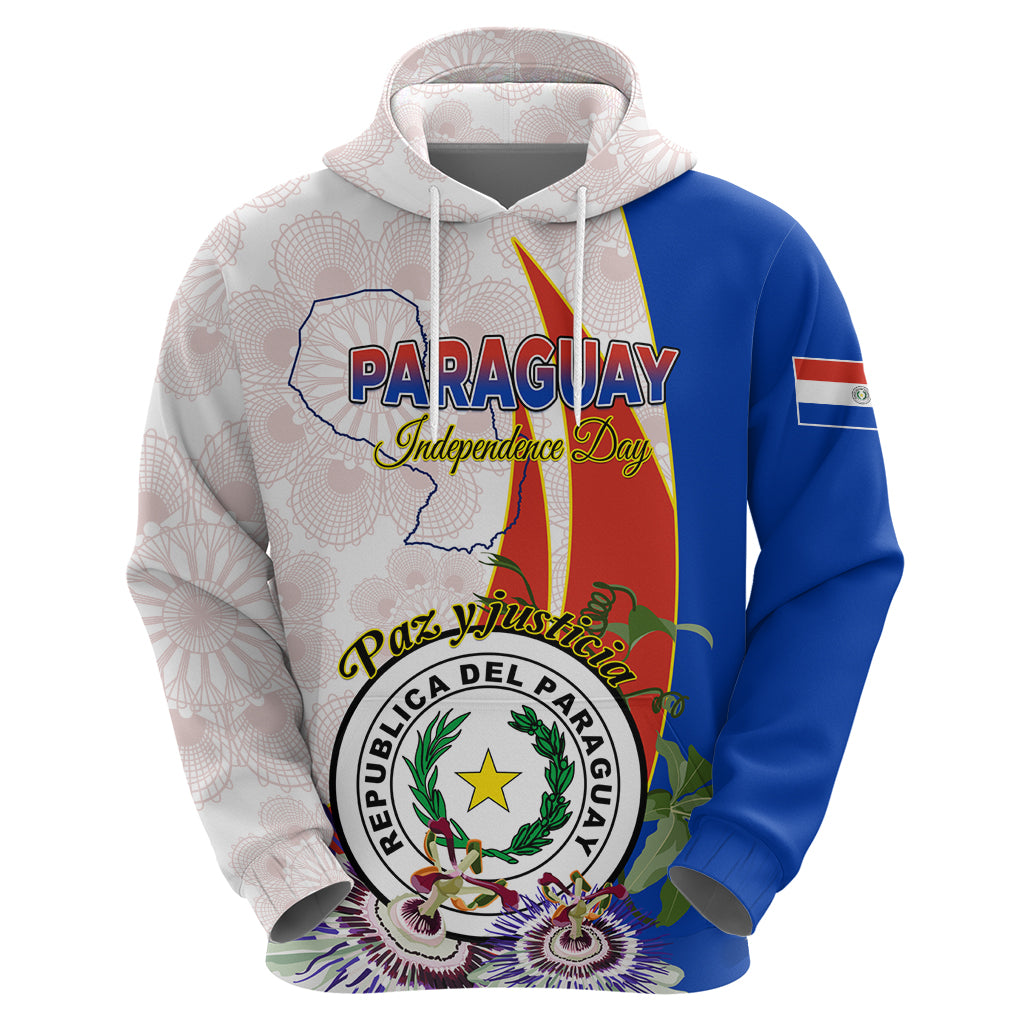Paraguay Independence Day Zip Hoodie Passion Flower Vintage Antique Naduti - Wonder Print Shop