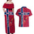 Norway Constitution Day Couples Matching Off Shoulder Maxi Dress and Hawaiian Shirt Norge Folk Pattern Flag Style - Wonder Print Shop