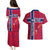 Norway Constitution Day Couples Matching Puletasi and Hawaiian Shirt Norge Folk Pattern Flag Style - Wonder Print Shop