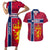 Norway Constitution Day Couples Matching Short Sleeve Bodycon Dress and Hawaiian Shirt Norge Folk Pattern Flag Style - Wonder Print Shop