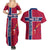 Norway Constitution Day Couples Matching Summer Maxi Dress and Hawaiian Shirt Norge Folk Pattern Flag Style - Wonder Print Shop