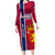Norway Constitution Day Family Matching Long Sleeve Bodycon Dress and Hawaiian Shirt Norge Folk Pattern Flag Style - Wonder Print Shop