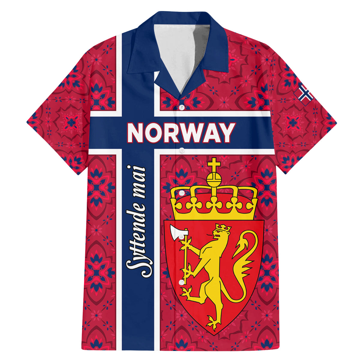 Norway Constitution Day Family Matching Mermaid Dress and Hawaiian Shirt Norge Folk Pattern Flag Style - Wonder Print Shop