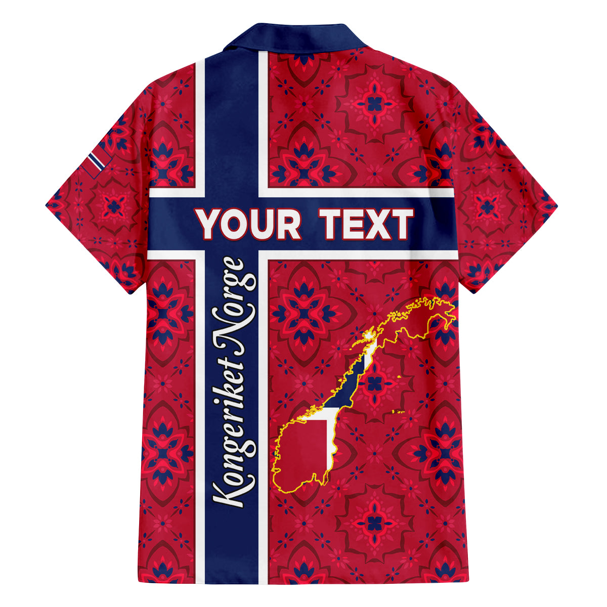 Norway Constitution Day Family Matching Off Shoulder Short Dress and Hawaiian Shirt Norge Folk Pattern Flag Style - Wonder Print Shop