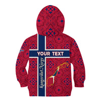 Norway Constitution Day Kid Hoodie Norge Folk Pattern Flag Style - Wonder Print Shop
