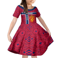 Norway Constitution Day Kid Short Sleeve Dress Norge Folk Pattern Flag Style - Wonder Print Shop