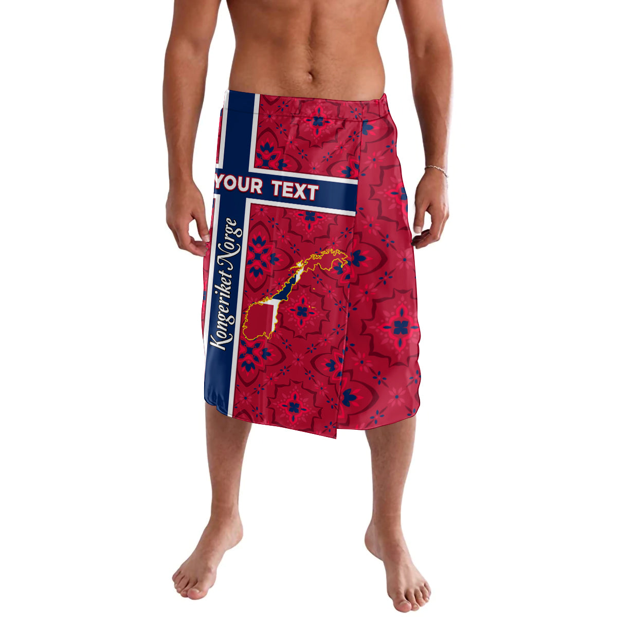 Norway Constitution Day Lavalava Norge Folk Pattern Flag Style - Wonder Print Shop