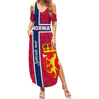 Norway Constitution Day Summer Maxi Dress Norge Folk Pattern Flag Style - Wonder Print Shop