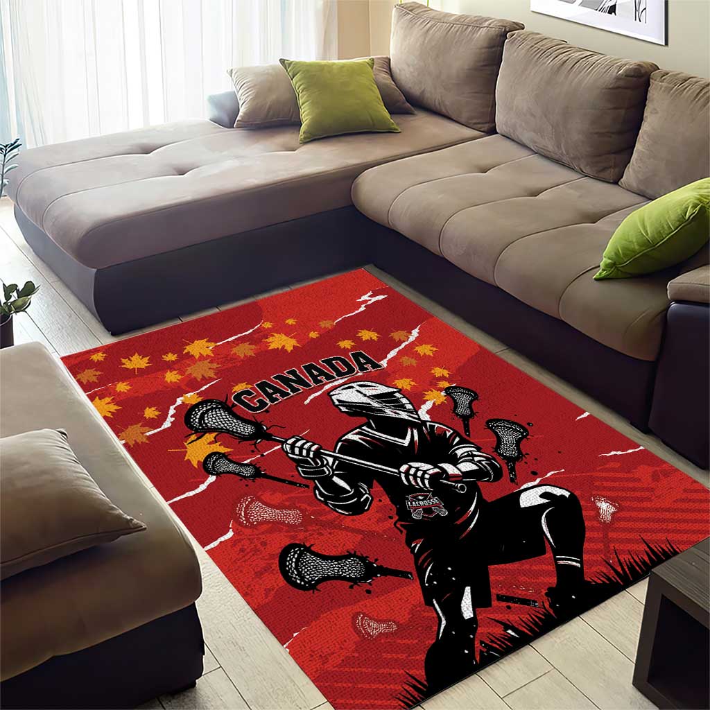 Canada Lacrosse Area Rug National Summer Sport