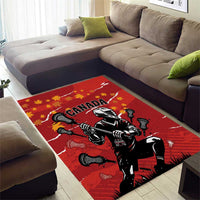 Canada Lacrosse Area Rug National Summer Sport