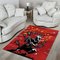 Canada Lacrosse Area Rug National Summer Sport