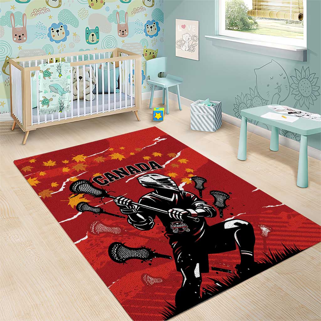 Canada Lacrosse Area Rug National Summer Sport