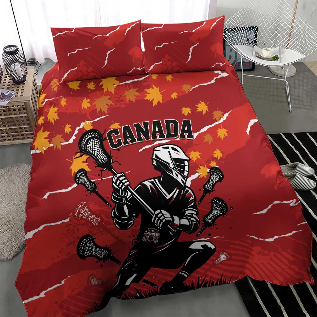 Canada Lacrosse Bedding Set National Summer Sport