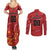 Custom Canada Lacrosse Couples Matching Summer Maxi Dress and Long Sleeve Button Shirt National Summer Sport