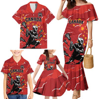 Custom Canada Lacrosse Family Matching Mermaid Dress and Hawaiian Shirt National Summer Sport