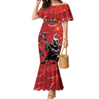 Custom Canada Lacrosse Family Matching Mermaid Dress and Hawaiian Shirt National Summer Sport