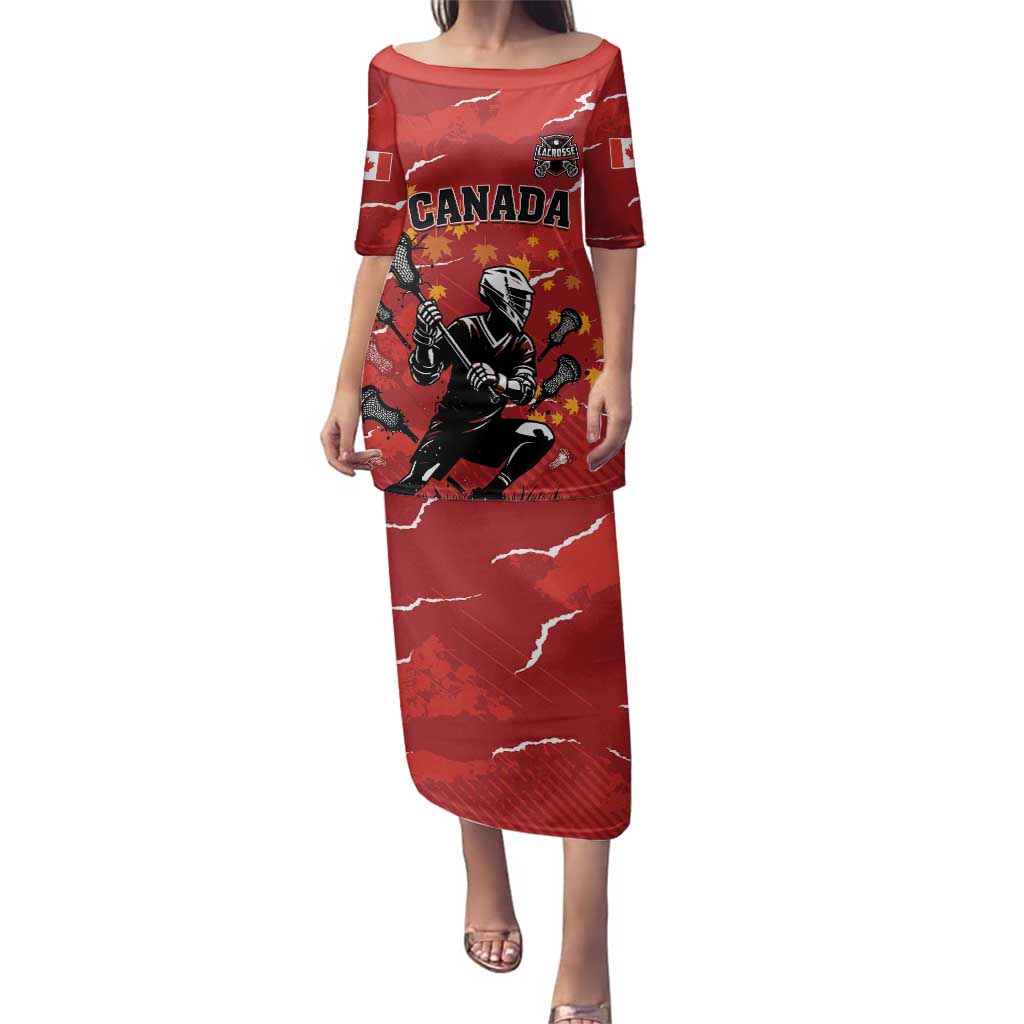 Custom Canada Lacrosse Family Matching Puletasi and Hawaiian Shirt National Summer Sport