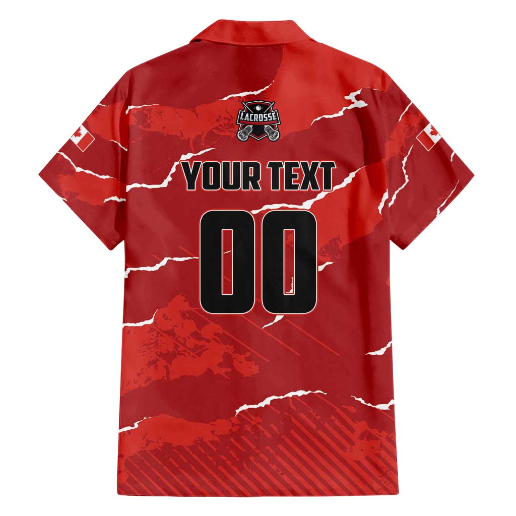 Custom Canada Lacrosse Family Matching Short Sleeve Bodycon Dress and Hawaiian Shirt National Summer Sport