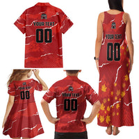 Custom Canada Lacrosse Family Matching Tank Maxi Dress and Hawaiian Shirt National Summer Sport
