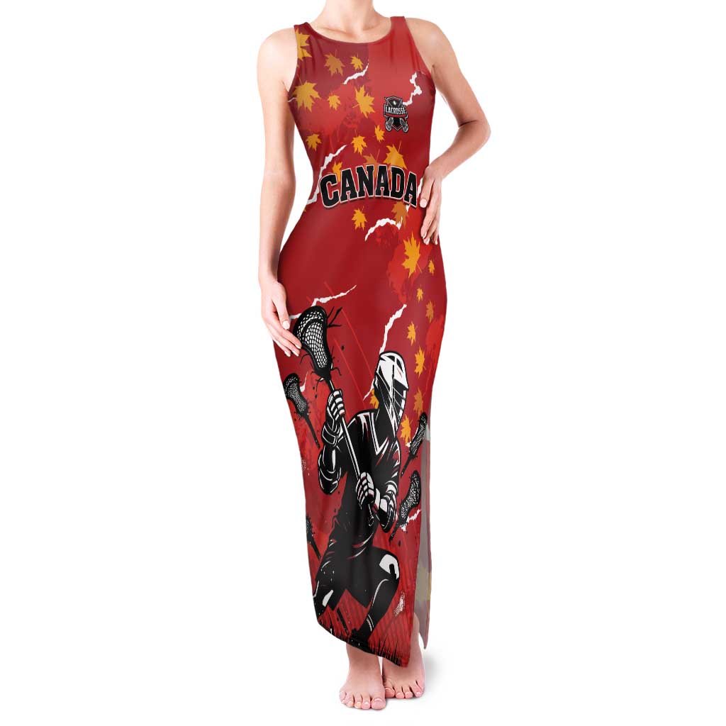 Custom Canada Lacrosse Family Matching Tank Maxi Dress and Hawaiian Shirt National Summer Sport