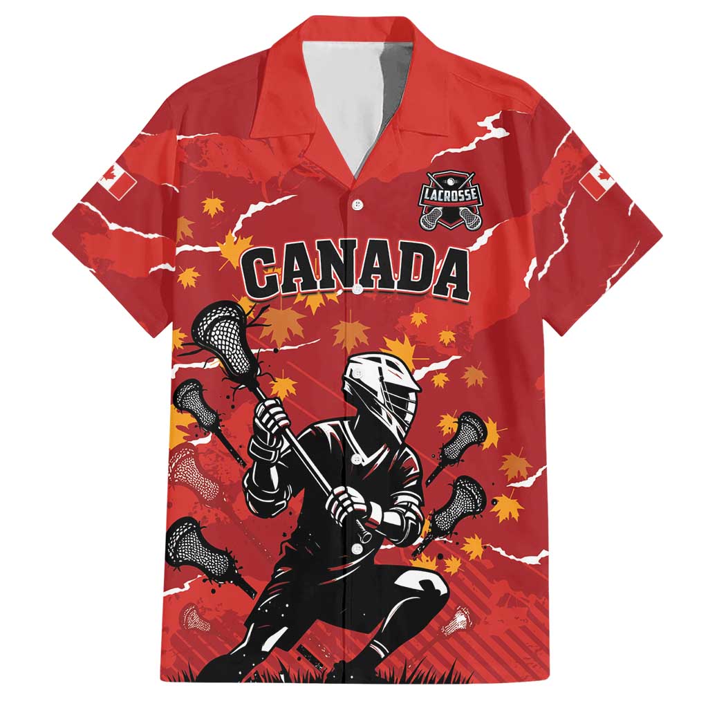 Custom Canada Lacrosse Hawaiian Shirt National Summer Sport