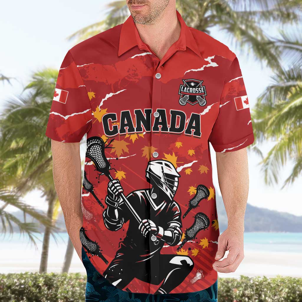 Custom Canada Lacrosse Hawaiian Shirt National Summer Sport