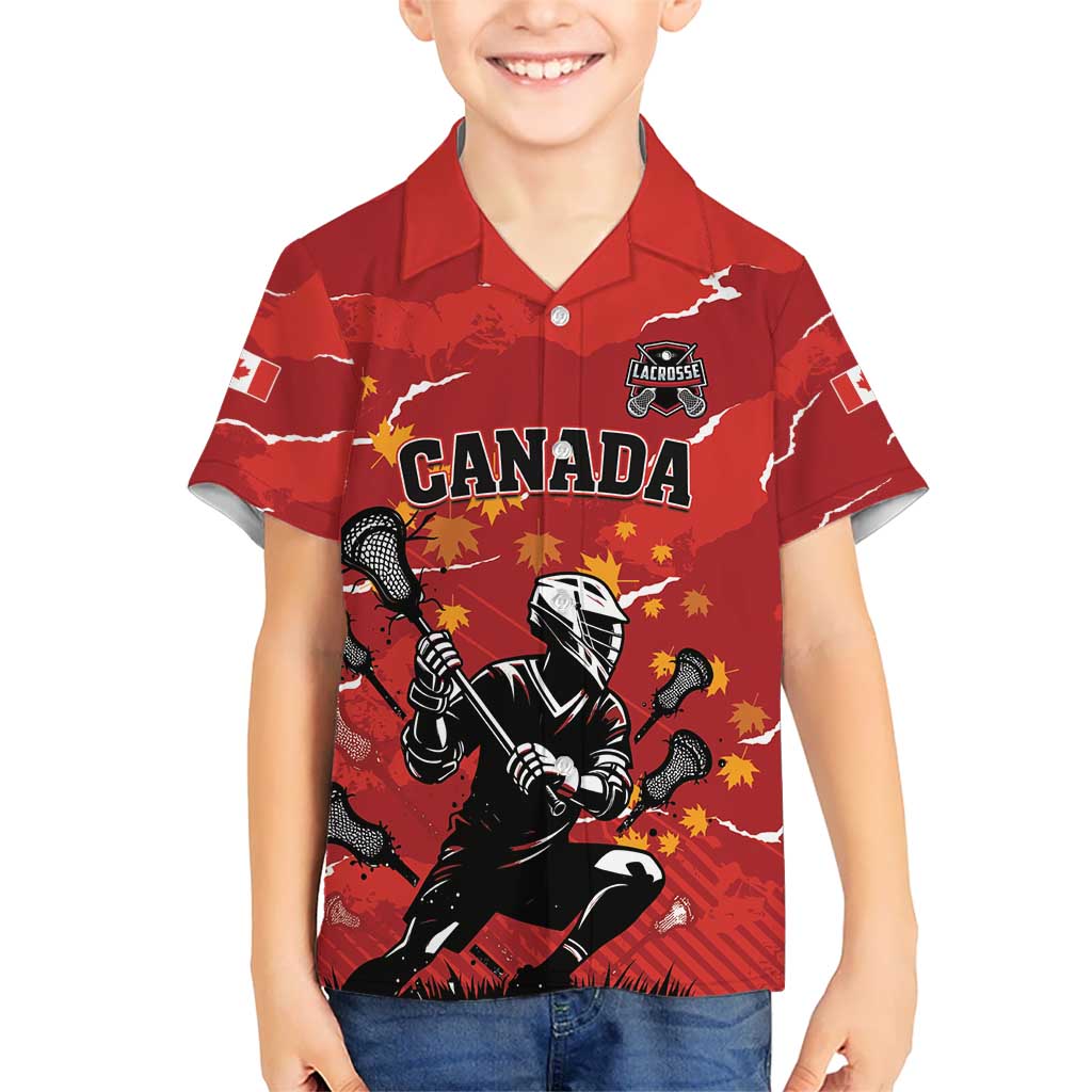 Custom Canada Lacrosse Kid Hawaiian Shirt National Summer Sport