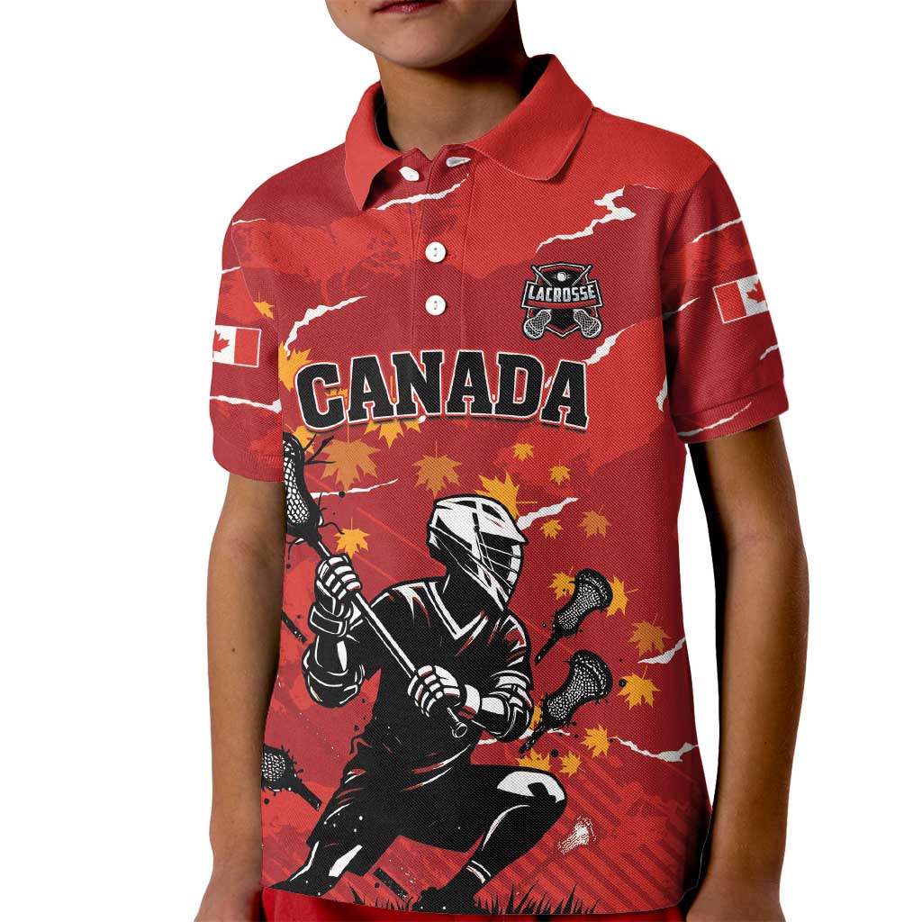 Custom Canada Lacrosse Kid Polo Shirt National Summer Sport