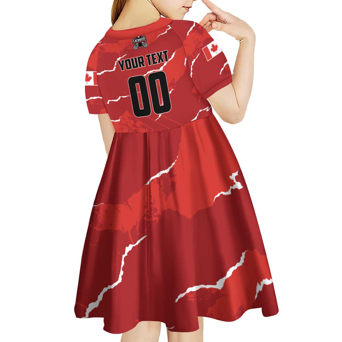 Custom Canada Lacrosse Kid Short Sleeve Dress National Summer Sport