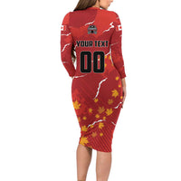 Custom Canada Lacrosse Long Sleeve Bodycon Dress National Summer Sport