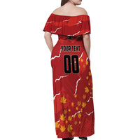Custom Canada Lacrosse Off Shoulder Maxi Dress National Summer Sport