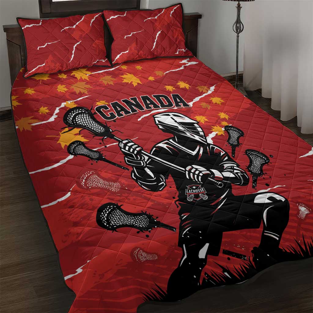 Canada Lacrosse Quilt Bed Set National Summer Sport