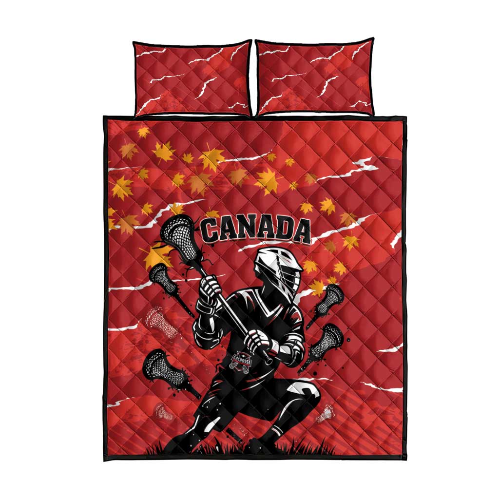 Canada Lacrosse Quilt Bed Set National Summer Sport