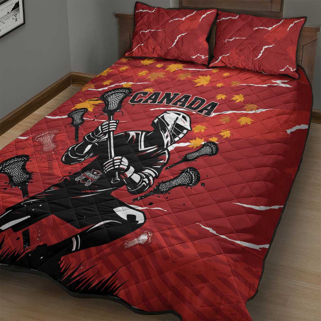 Canada Lacrosse Quilt Bed Set National Summer Sport
