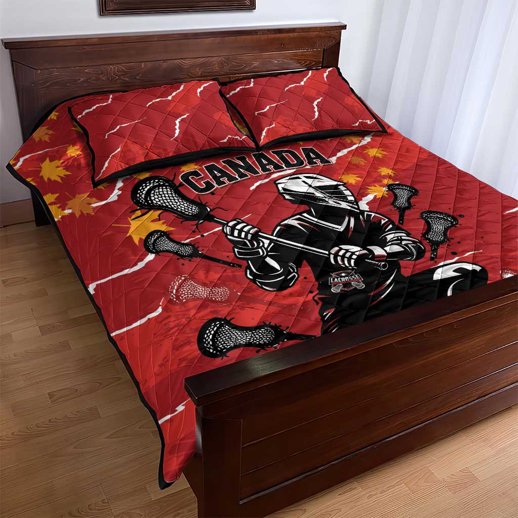 Canada Lacrosse Quilt Bed Set National Summer Sport