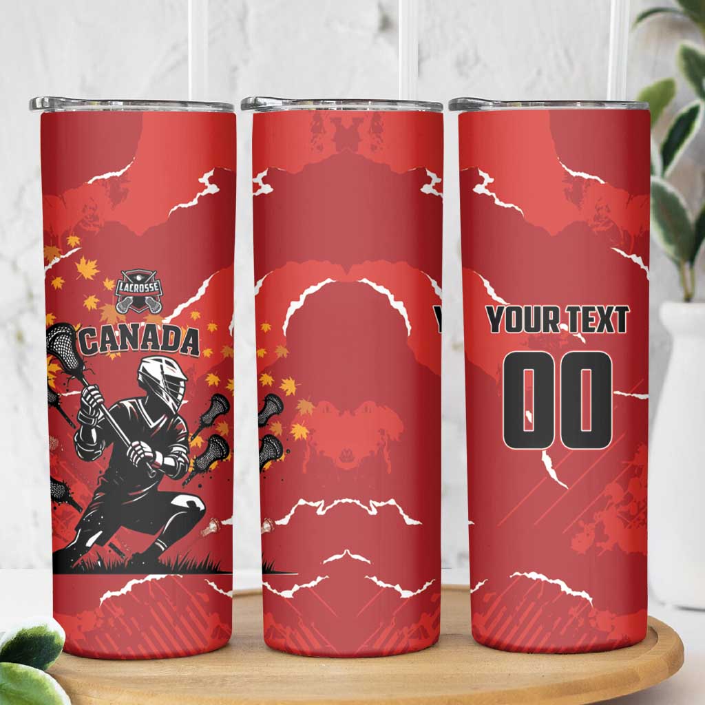 Custom Canada Lacrosse Skinny Tumbler National Summer Sport