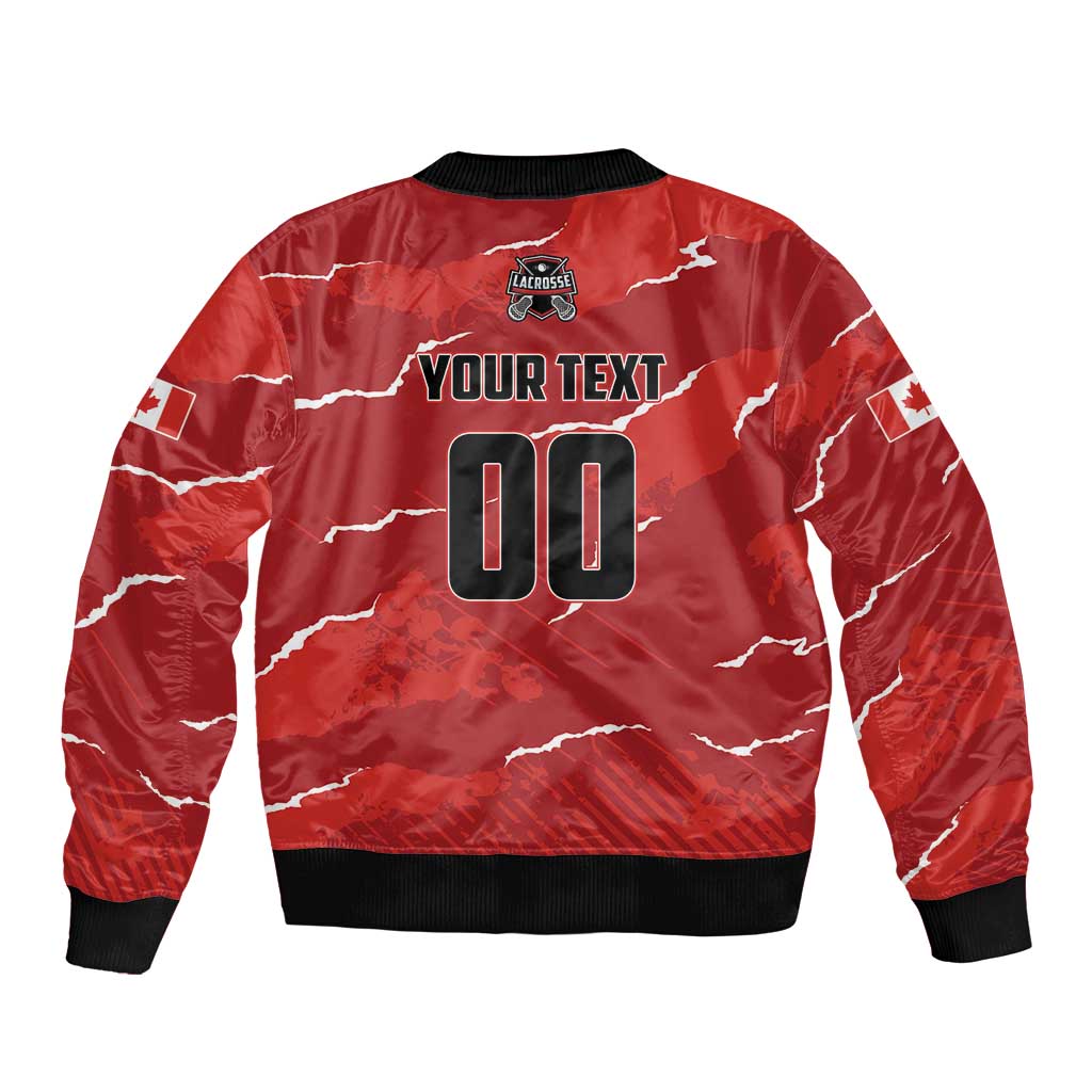 Custom Canada Lacrosse Sleeve Zip Bomber Jacket National Summer Sport