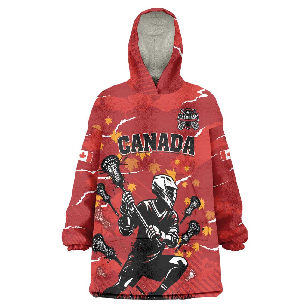 Custom Canada Lacrosse Wearable Blanket Hoodie National Summer Sport