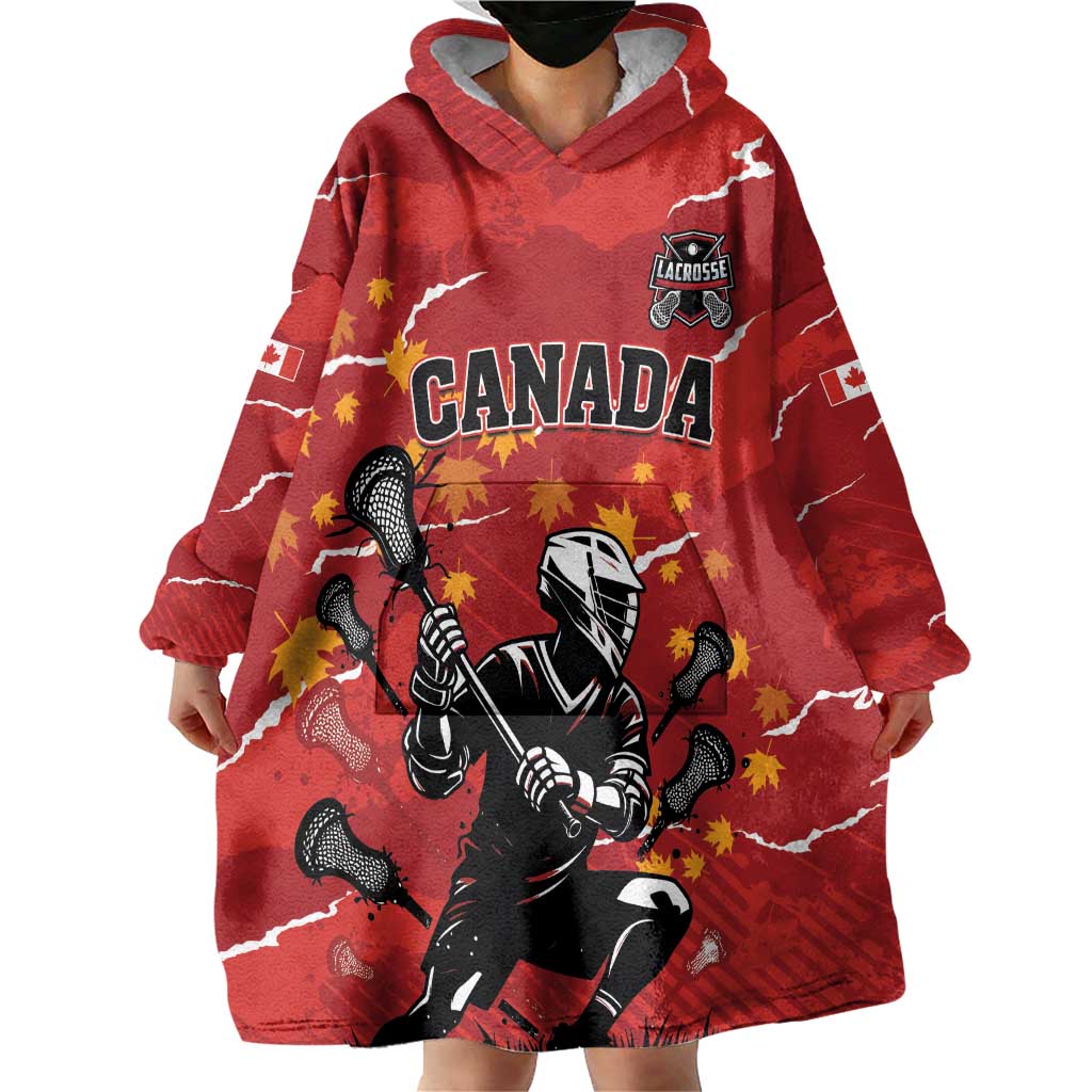 Custom Canada Lacrosse Wearable Blanket Hoodie National Summer Sport