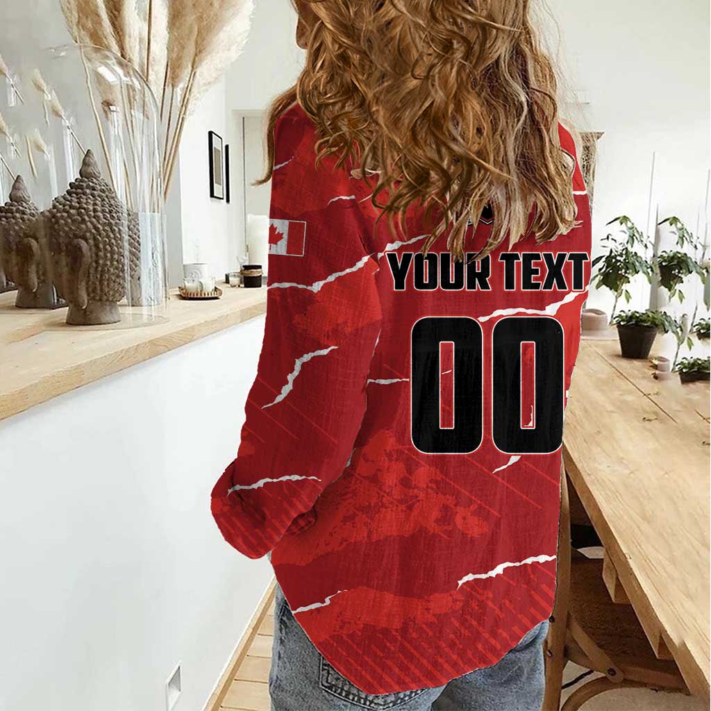 Custom Canada Lacrosse Women Casual Shirt National Summer Sport