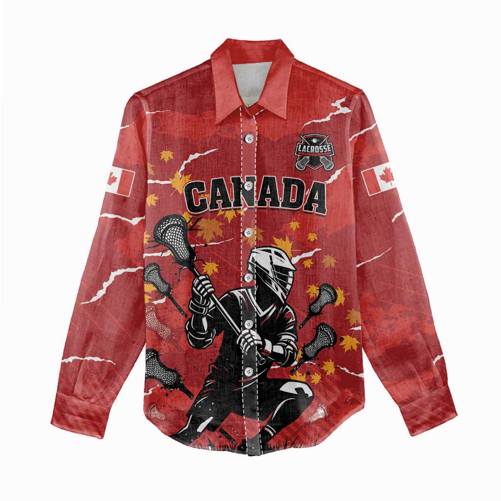 Custom Canada Lacrosse Women Casual Shirt National Summer Sport