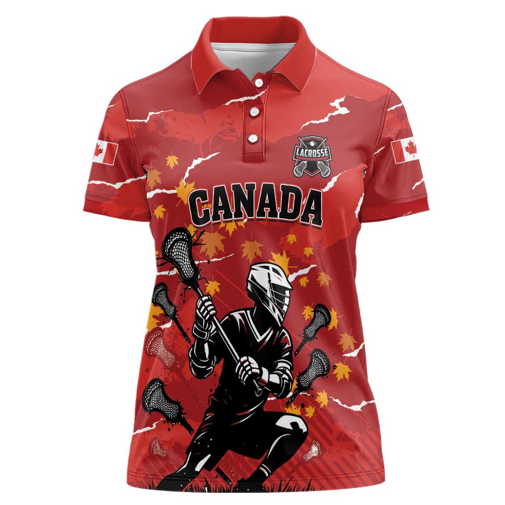 Custom Canada Lacrosse Women Polo Shirt National Summer Sport